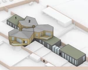 Diagram showing the materials used at Albury Hall, a Para 80, energy efficient passive house. Another grand design by Hawkes Architecture.