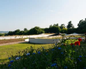 Car park at Bigbury Hollow, a Para 80 energy efficient passive house. Another grand design by Hawkes Architecture.