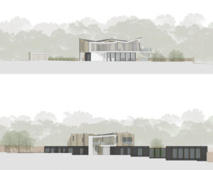 Cross section of Albury Hall, a Para 80, energy efficient passive house. Another grand design by Hawkes Architecture.