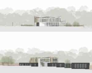 Cross section of Albury Hall, a Para 80, energy efficient passive house. Another grand design by Hawkes Architecture.