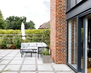 Patio at Bellropes, a renovation designed by Hawkes Architecture.