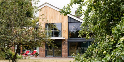 Garden view at Bellropes, a renovation designed by Hawkes Architecture.