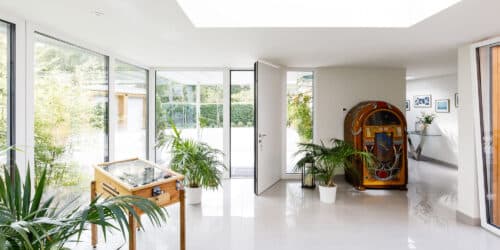 Entrance hall at Bellropes, a renovation designed by Hawkes Architecture.