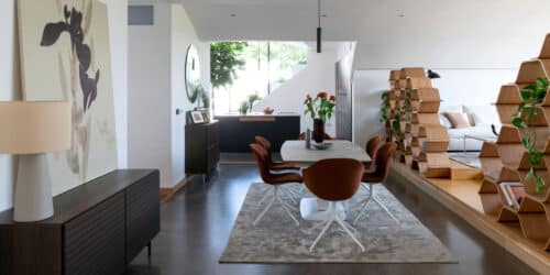 Dining room at Bigbury Hollow, a Para 80 energy efficient passive house. Another grand design by Hawkes Architecture.