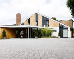 Main entrance at Bellropes, a renovation designed by Hawkes Architecture.