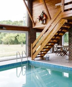 The pool at Bellropes, a renovation designed by Hawkes Architecture.