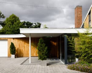 The garage at Bellropes, a renovation designed by Hawkes Architecture.