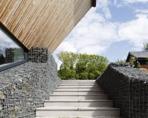 Natural materials at Brooks Barn, a Para 80, energy efficient passive house. Another grand design by Hawkes Architecture.