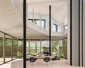 Dining room at Albury Hall, a Para 80, energy efficient passive house. Another grand design by Hawkes Architecture.