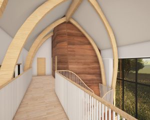 Interior of The Linhay, a Para 80 energy efficient, passive house. Another grand design by Hawkes Architecture.