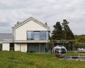 Side elevation of View Point a Para 80, energy efficient passive house. Another grand design by Hawkes Architecture.