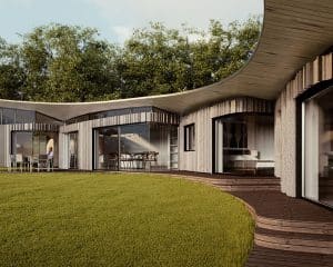 Garden at Ashdown Forest, a Para 80, energy efficient passive house. Another grand design by Hawkes Architecture.