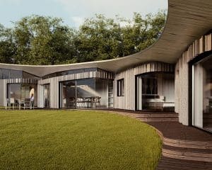 Garden at Ashdown Forest, a Para 84, energy efficient passive house. Another grand design by Hawkes Architecture.