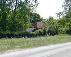 Road view of Benenden Barn, a Para 80, energy efficient passive house. Another grand design by Hawkes Architecture.