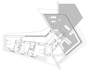 Floor plan of Brooks Barn a Para 80, energy efficient passive house. Another grand design by Hawkes Architecture.