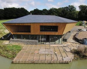 Construction at Brooks Barn a Para 80, energy efficient passive house. Another grand design by Hawkes Architecture.