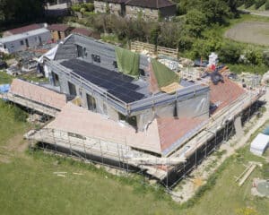 Construction at Canon Orchard a Para 80, energy efficient passive house. Another grand design by Hawkes Architecture.