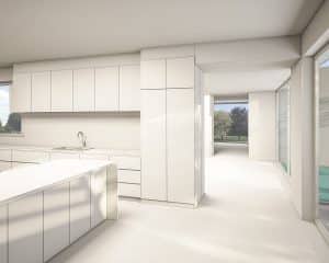 Kitchen at Coach House a sustainable new home, designed by Hawkes Architecture.