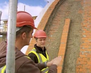 Richard Hawkes explains the parabolic arch to Kevin McCloud at Crossway, a Para 80 (PPS 7), energy efficient Passivhaus. Designed by Hawkes Architecture and featured on Channel 4's Grand Designs.