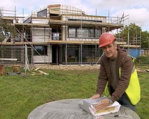 Site visit with Kevin Mccloud at Crossway, a Para 80 (PPS 7), energy efficient Passivhaus. Designed by Hawkes Architecture and featured on Channel 4's Grand Designs.