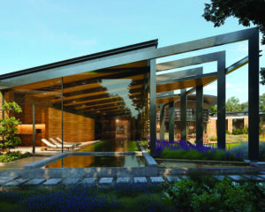 Side elevation of Green Fox Farm, a Para 80, energy efficient passive house. Another grand design by Hawkes Architecture.