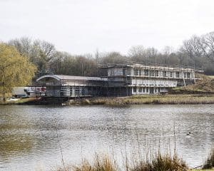 Near completion, Lake House a Para 80 (Para 79), energy efficient passive house. Another grand design by Hawkes Architecture.