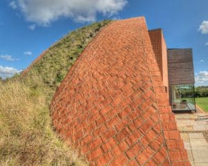 Living roof at Crossway, a Para 80 (PPS 7), energy efficient Passivhaus. Designed by Hawkes Architecture and featured on Channel 4's Grand Designs.