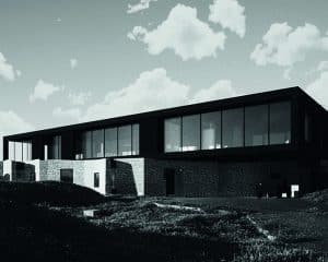 Side elevation of Tunwold a Para 80, energy efficient passive house. Another grand design by Hawkes Architecture.