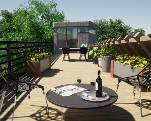 Rooftop garden at Mossie, a Para 80, energy efficient passive house. Another grand design by Hawkes Architecture.