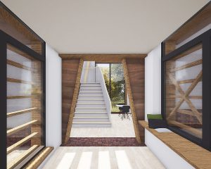 Interior of The Linhay, a Para 80 energy efficient, passive house. Another grand design by Hawkes Architecture.