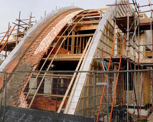 Timbrel Vault construction at Crossway, a Para 80 (PPS 7), energy efficient Passivhaus. Designed by Hawkes Architecture and featured on Channel 4's Grand Designs.