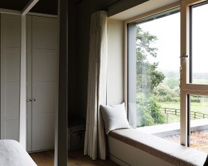 The bedroom view at View Point a Para 80 (Para 55), energy efficient passive house. Another grand design by Hawkes Architecture.