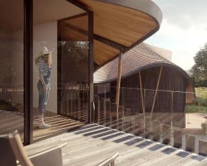 Balcony on Water Lane, a Para 80 (Para 79), energy efficient passive house. Another grand design by Hawkes Architecture.