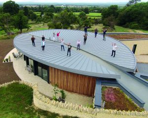 The team on the roof of Headlands, a Para 80 (Para 55), energy efficient passive house. Another grand design by Hawkes Architecture.
