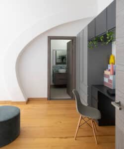 Bedroom at Bigbury Hollow, a Para 80 energy efficient passive house. Another grand design by Hawkes Architecture.