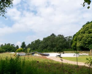 Entrance at Bigbury Hollow, a Para 80 energy efficient passive house. Another grand design by Hawkes Architecture.