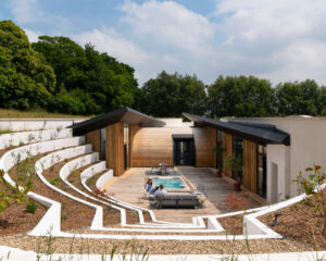 Terrace at Bigbury Hollow, a Para 80 energy efficient passive house. Another grand design by Hawkes Architecture.
