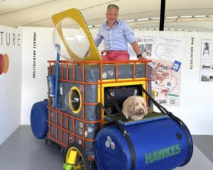 Hawkes Architecture's entry, One woman and her dog, for Goodwoof's, Barkitecture at Goodwood in May 2022.