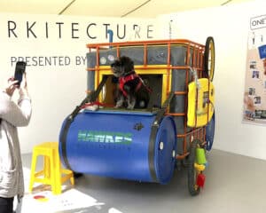 Hawkes Architecture's entry, One woman and her dog, for Goodwoof's, Barkitecture at Goodwood in May 2022.