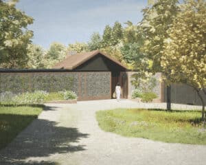 Entrance to a greenbelt location house. A Para 84 energy efficient passive house. Another grand design by Hawkes Architecture.